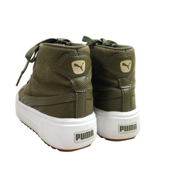 Puma Womens Size 6.5 Platform Green High-Top Sneakers Canvas Upper - Picture 5 of 8